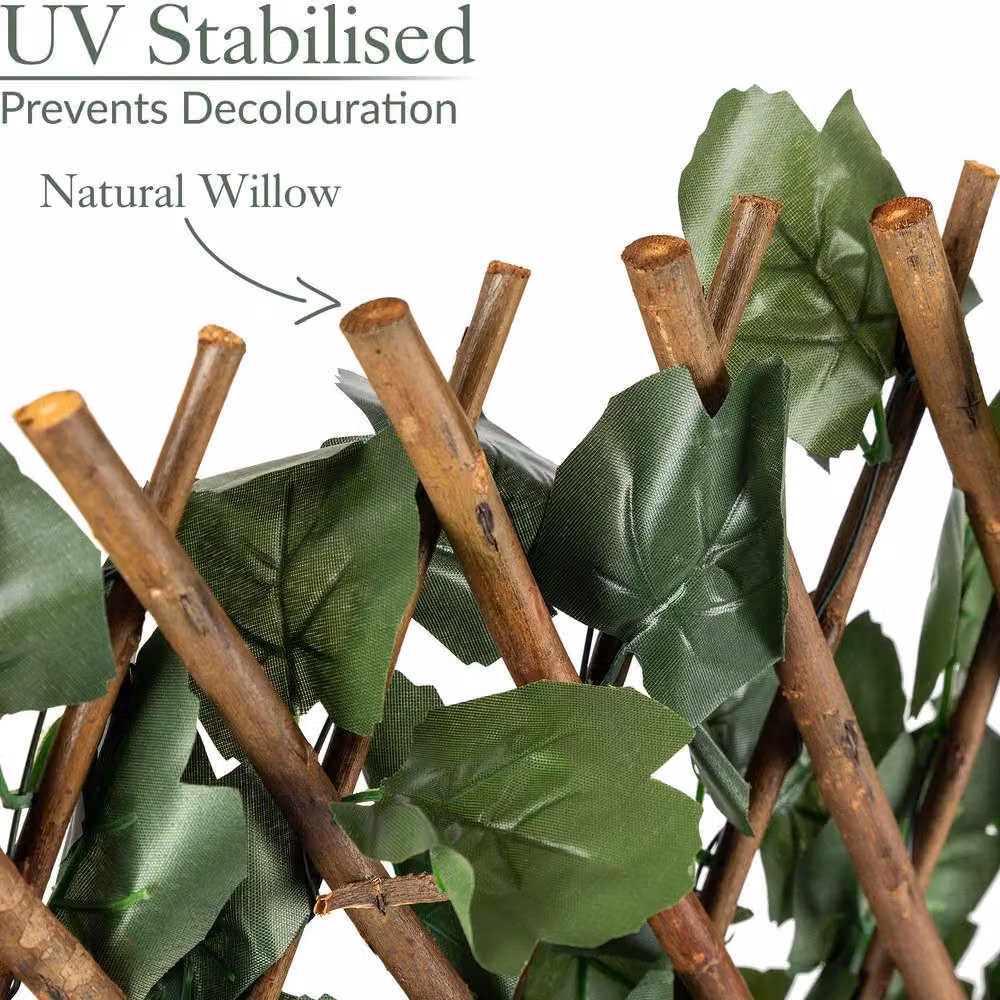 Christow Expandable Artificial Ivy Leaf Trellis Privacy Screening, Green, W: 200 cm, H: 100 cm – 4