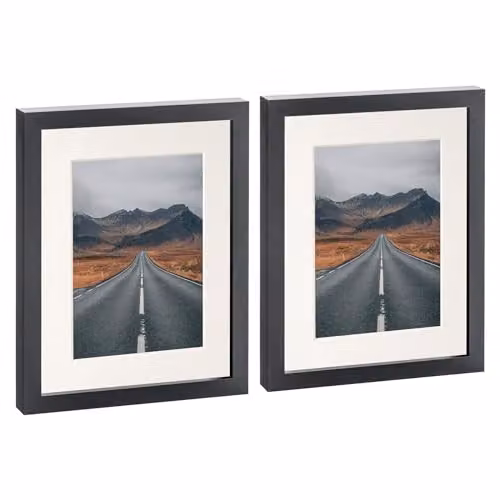 Nicola Spring Black Rectangular Photo Frames, Pack of 2 – 1