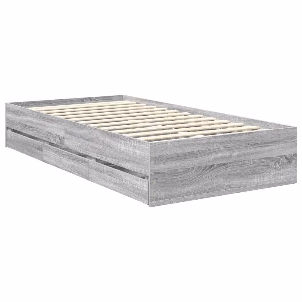 Berkfield Home Modern Bed Frame with Drawers in Grey Sonoma, Engineered Wood, W: 100 cm, L: 200 cm – 2