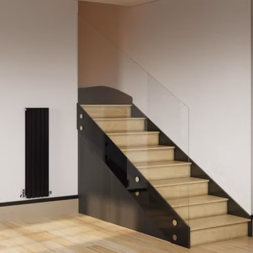 UK Radiators Typhoon Black Flat Tube Vertical Designer Radiator, W: 34 cm, H: 120 cm – 3