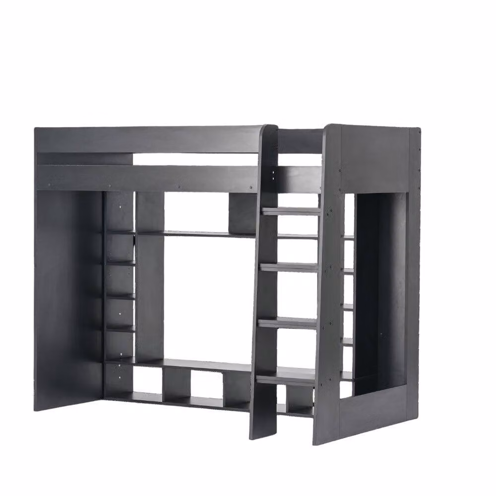 Nöa and Nani Leo Single High Sleeper Cabin Bed with Gaming Den and Storage in Black and Grey – 3