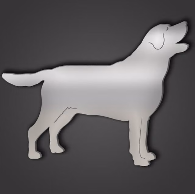 Labrador Retriever Style 2 Silver Acrylic Mirror in Silver