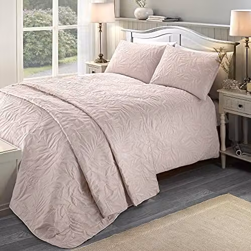 Serene Luana Collection Pink Floral Microfibre Duvet Cover and Pillowcase Set, W/D/H: 260 x 220 x 200 cm