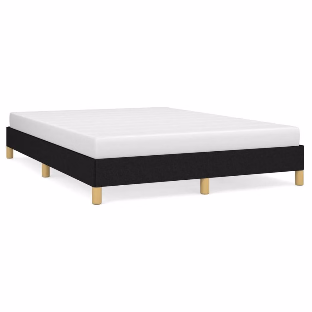 Berkfield Home Upholstered Fabric Bed Frame in Black, W: 135 cm, L: 190 cm – 2