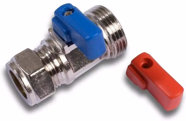Securplumb Straight Chrome Plated Washing Machine Valve in Metallic Silver