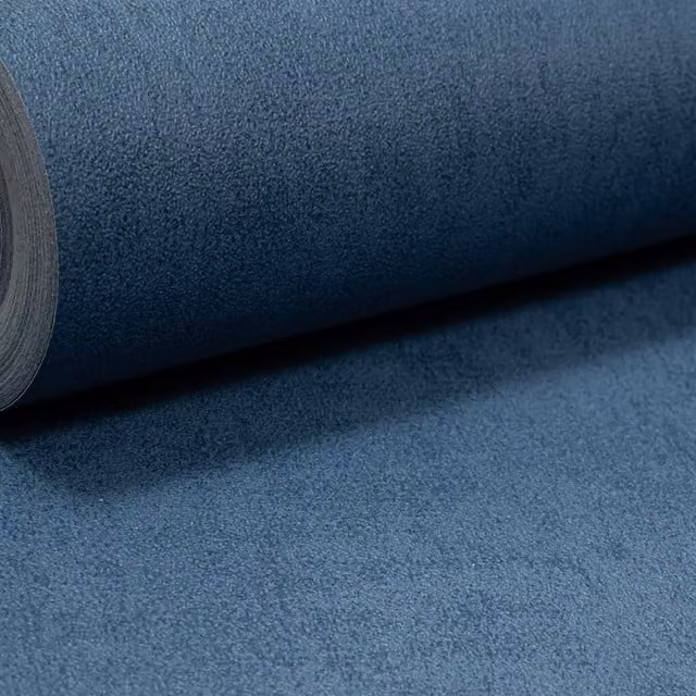 Rasch Plain Textured Vinyl Wallpaper in Dark Navy Blue and Grey