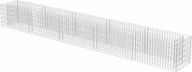 Berkfield Home Durable Galvanised Steel Gabion Raised Bed in Silver, W: 450 cm, D: 50 cm, H: 50 cm