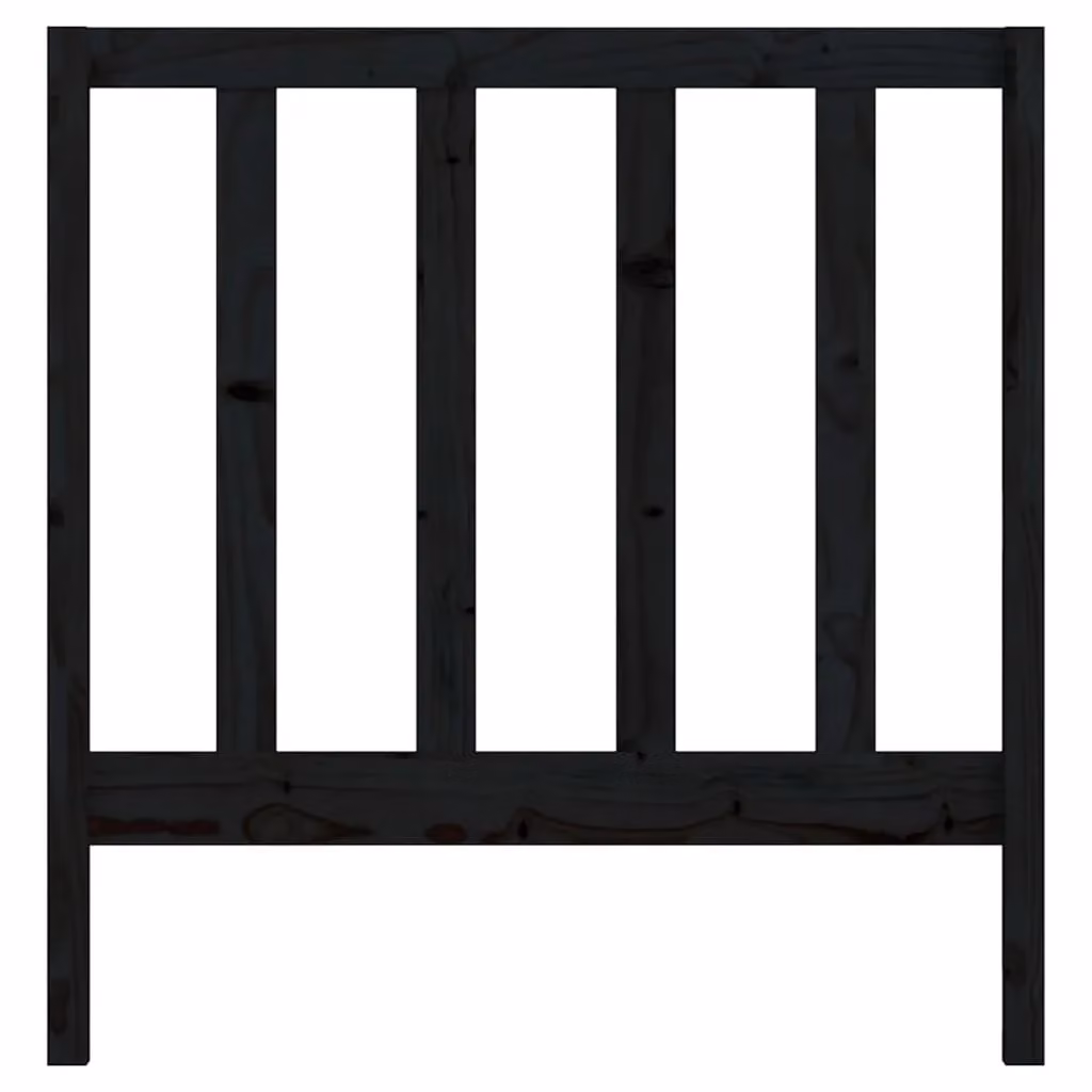 Berkfield Home Black Rustic Solid Pine Wood Bed Headboard W: 96 cm, D: 4 cm, H: 100 cm – 3