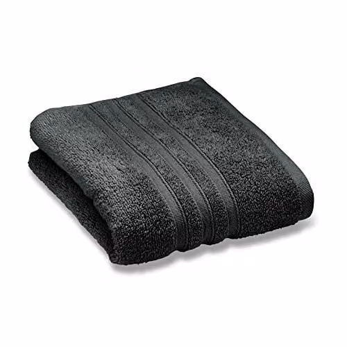 Catherine Lansfield Fluffy Cotton Terry Bath Towel in Anthracite Grey, W/H: 70 x 120 cm – 1