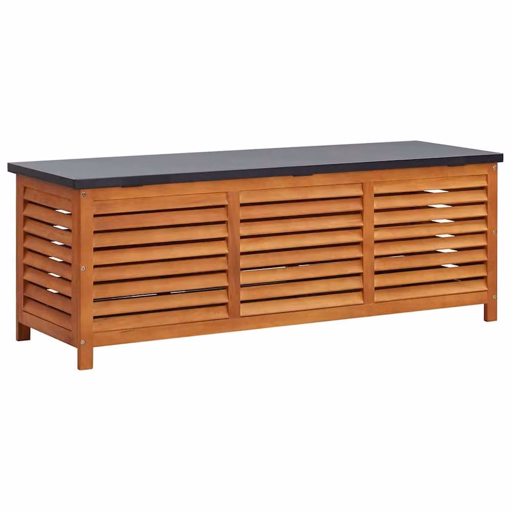 Berkfield Home Garden Storage Box in Brown Solid Oiled Eucalyptus Wood, W/D/H: 150 x 50 x 55 cm – 3