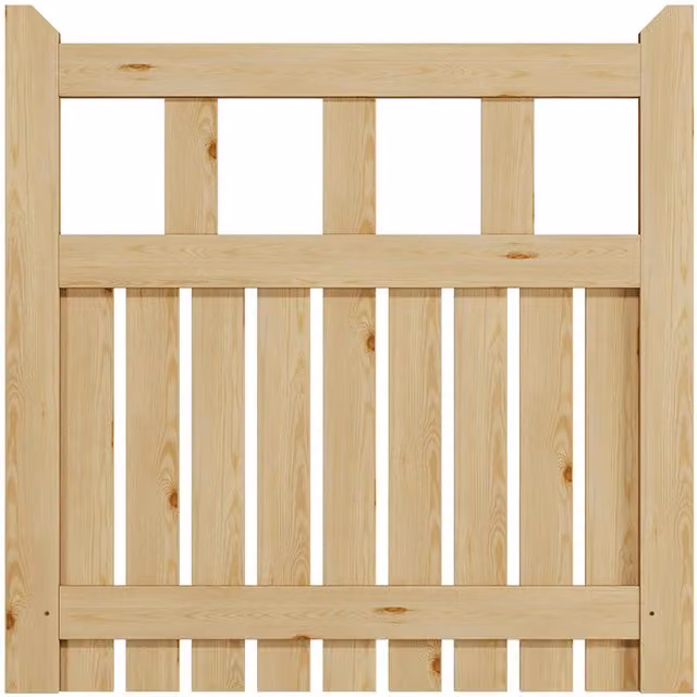Darphe Traditional Flat-Topped Wooden Garden Gate in Yellow, Width: 90 cm