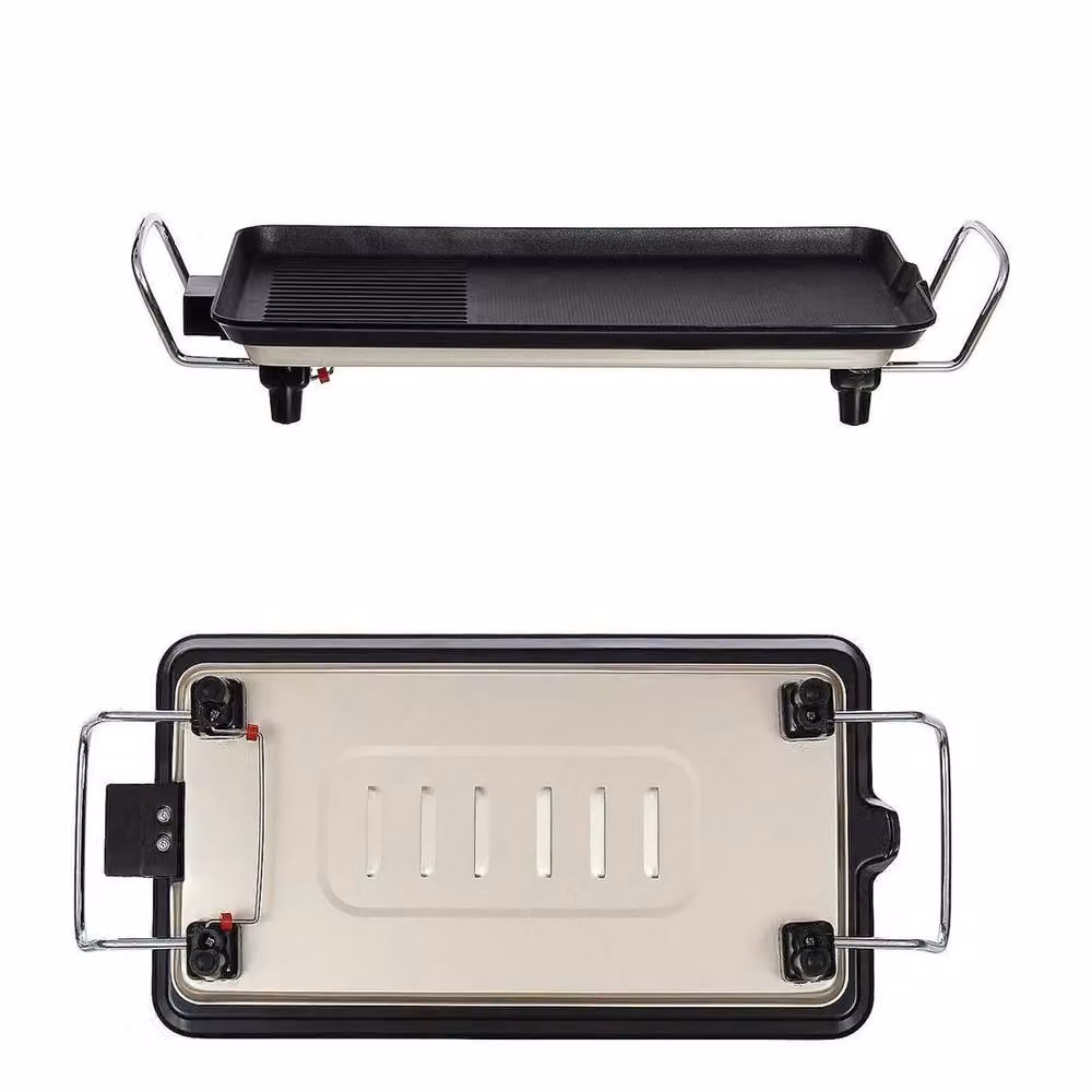 NESTLUNE Black Electric Teppanyaki Grill Tabletop BBQ Hot Plate, W/D/H: 67 x 29.5 x 8 cm – 2