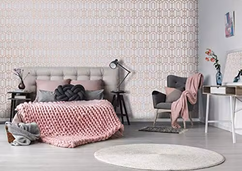 Graham & Brown Superfresco Easy Albany Pink Geometric Modern Wallpaper