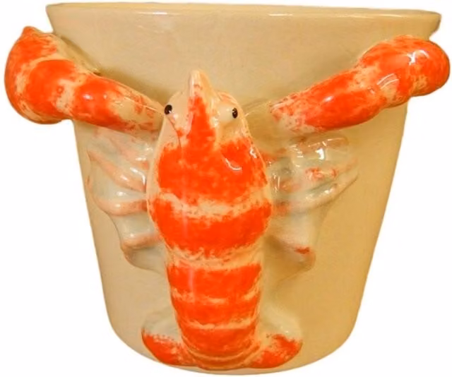 On Trade Winds Handmade Ceramic Lobster Design Mug in Red and White – 1