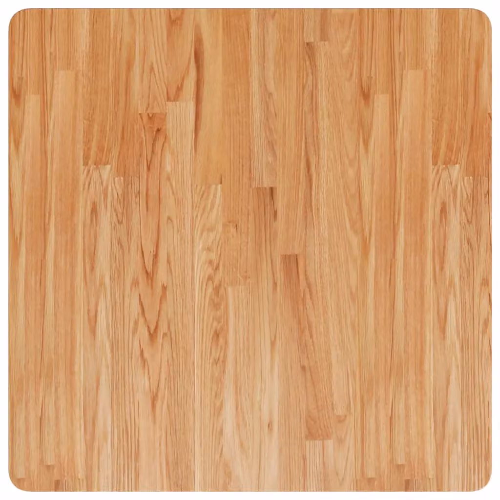 Berkfield Home Square Table Top Light Brown Treated Solid Wood Oak W/D/H: 70 x 70 x 4 cm – 2
