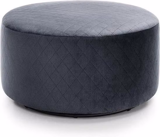 Abakus Direct Solero Velvet Swivel Footstool, Grey, Diameter: 73 cm, H x W x D: 40 x 73 x 40 cm – 3