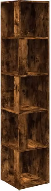 Berkfield Home Corner Cabinet in Smoked Oak Brown, W/D/H: 33 x 33 x 164.5 cm