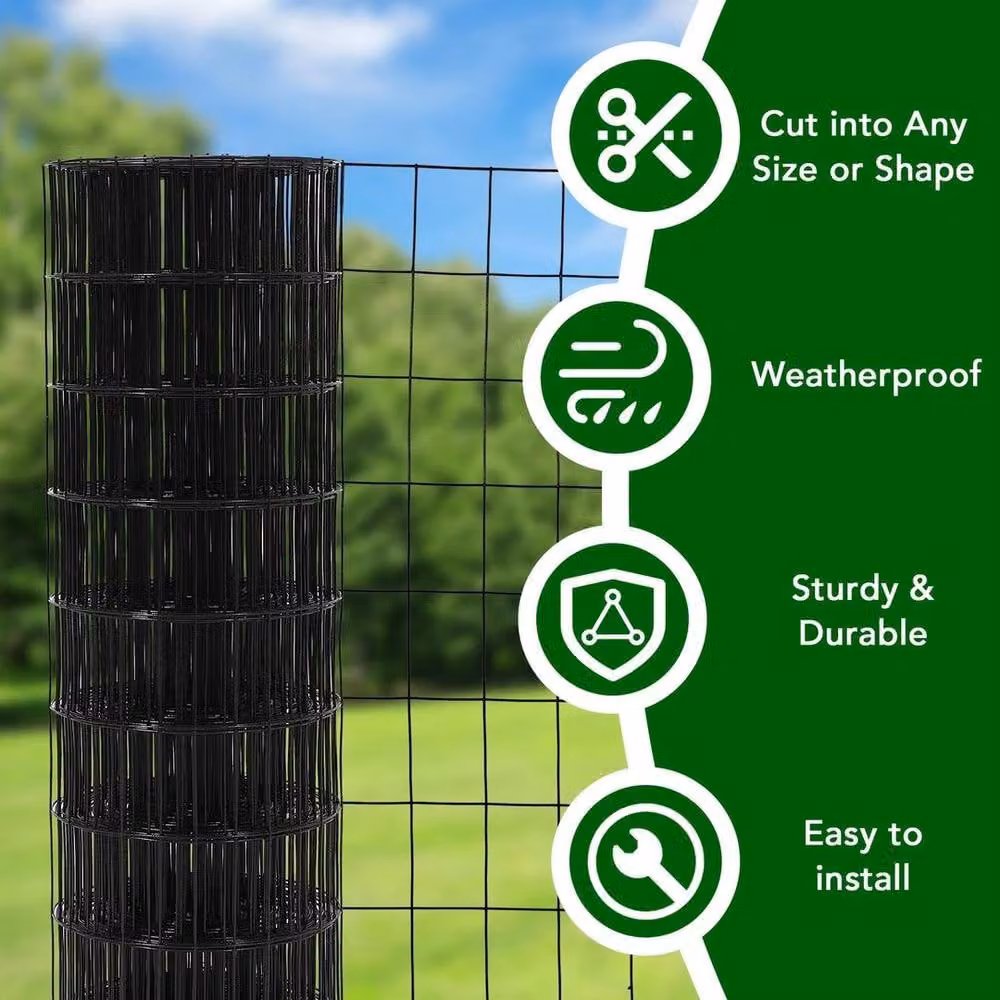 SPETLEK Galvanised Welded Wire Mesh Black Fence for Aviaries and Rabbits W: 100 cm, H: 60 cm – 3
