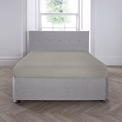 Appletree Premium 200TC 100% Cotton Percale King Fitted Sheet in Silver, Depth: 35 cm – 1