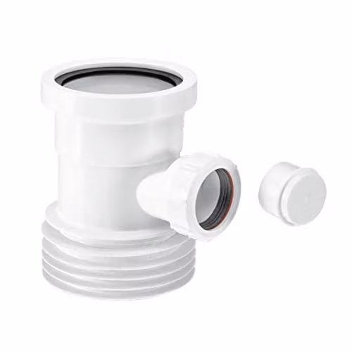 McAlpine WC-BP1 White Pan Connector Boss Pipe Adapter