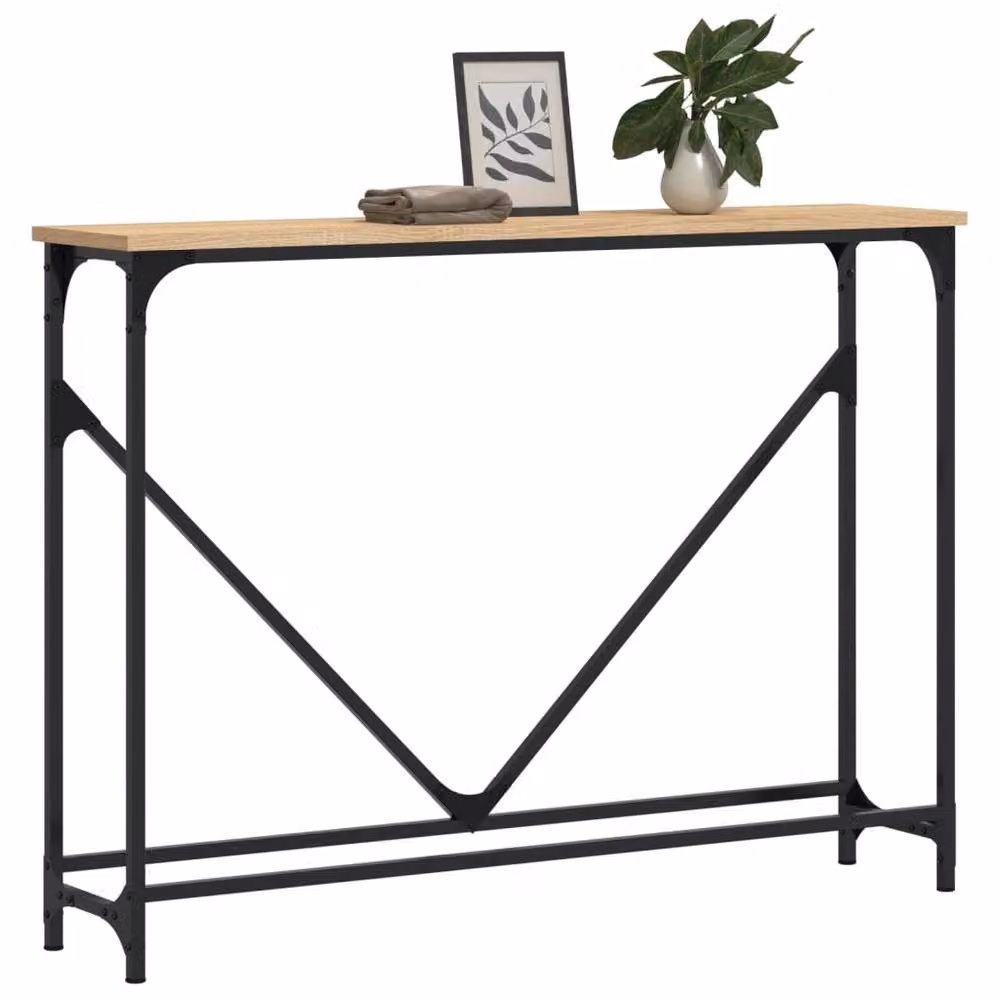 Berkfield Home Sonoma Oak Console Table, Brown, W: 102 cm, D: 22.5 cm, H: 75 cm – 3