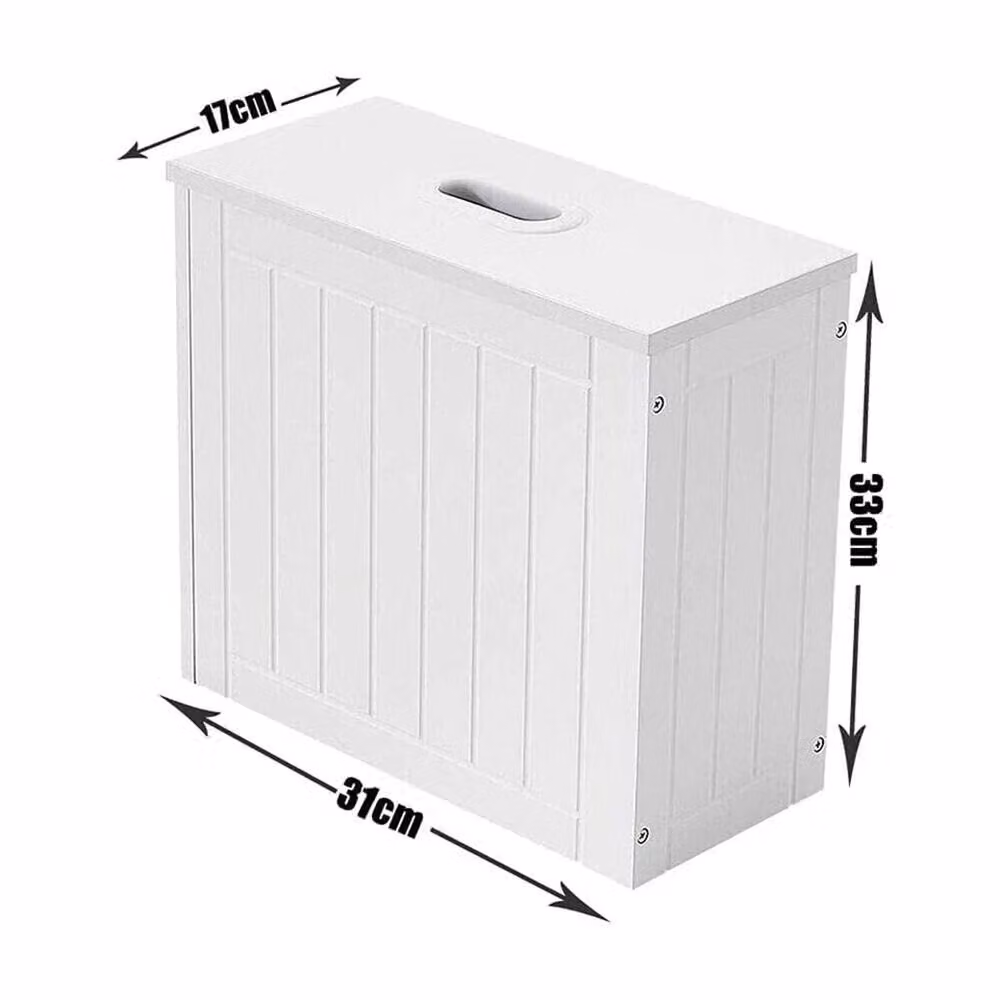 VOGREX Slimline White Shaker Bathroom Toilet Roll Storage Unit W: 33.0 cm, H: 31.0 cm – 2