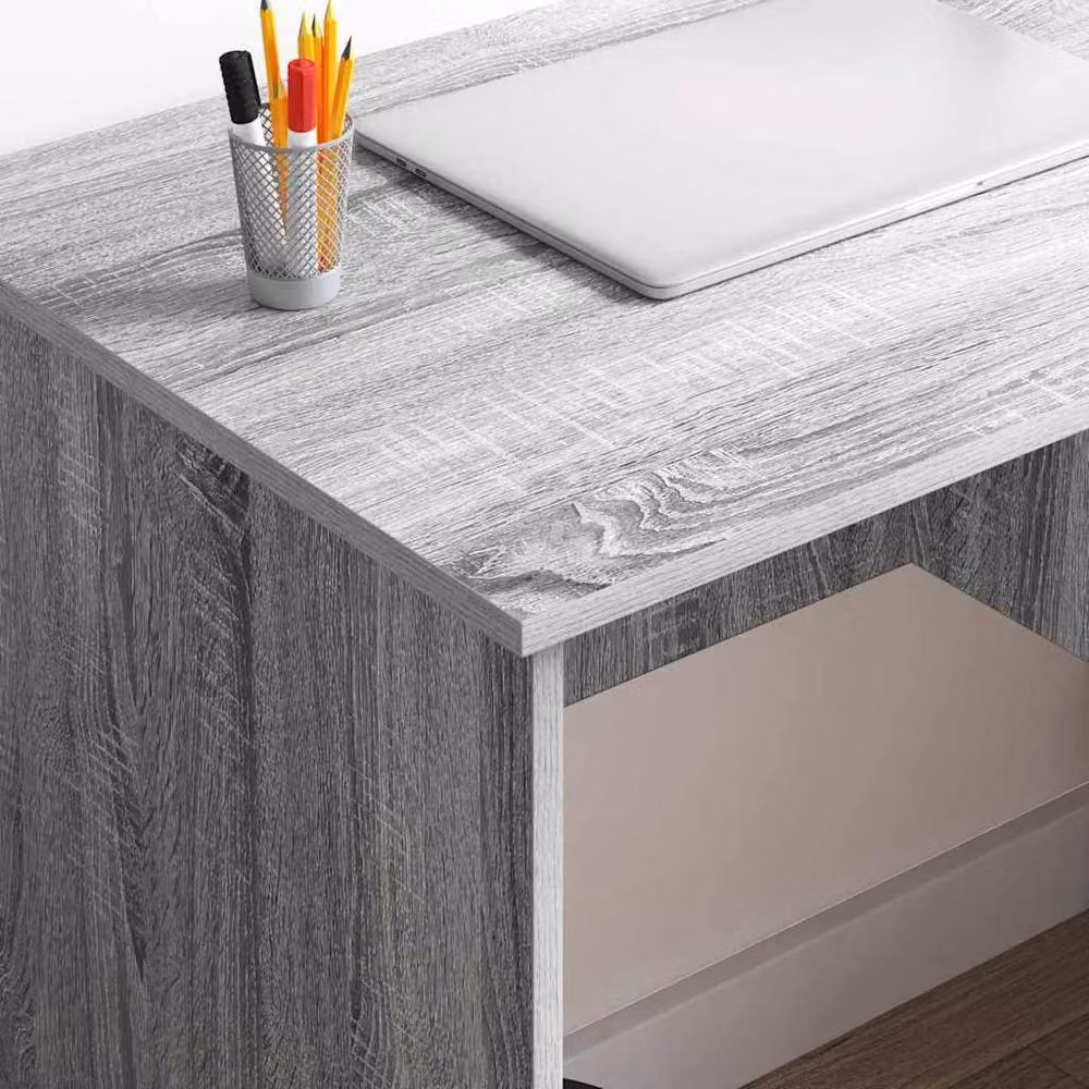 Berkfield Home Modern Writing Desk with Storage in Grey Sonoma, W/D/H: 90 x 49.5 x 75 cm – 3