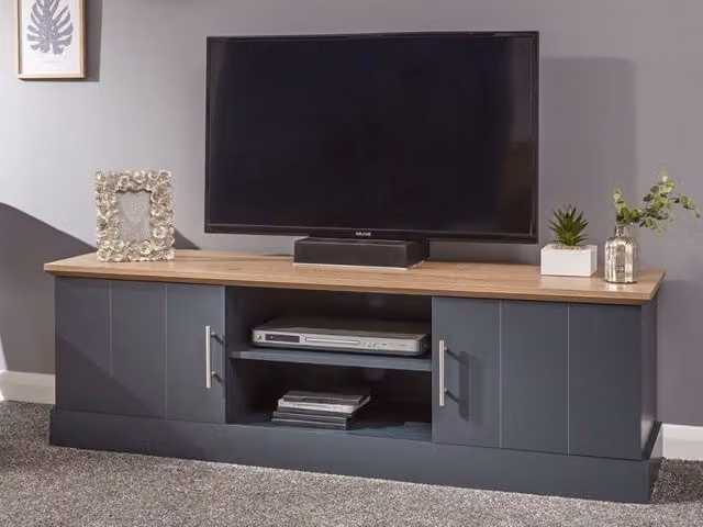 GFW Kendal Large 2 Door TV Cabinet in Blue – 1