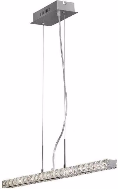 Netlighting Galaxy Linear LED Ceiling Pendant Light, 12W, 4000K, Polished Chrome and Grey Crystal
