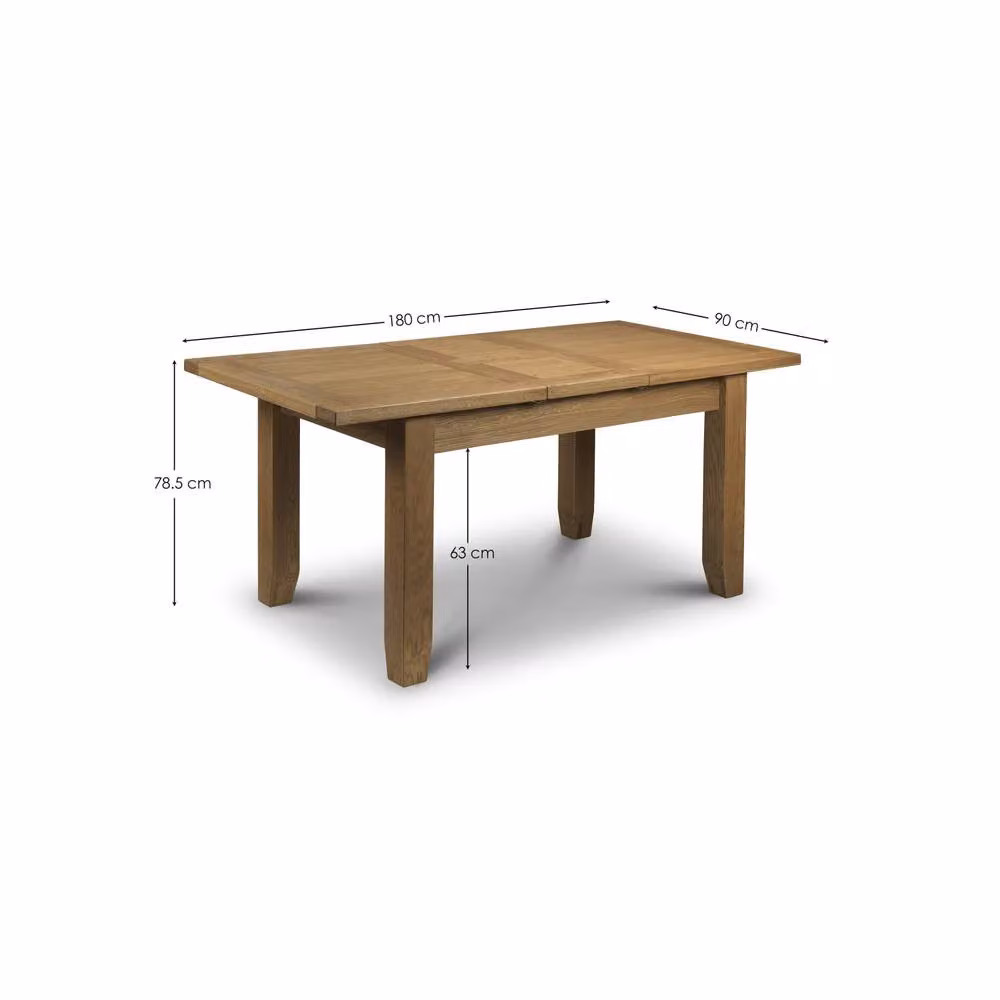 Cheshire Ashbourne Extendable Rectangular Dining Table in Brown Oak Wood, W/D/H: 180 x 90 x 78.5 cm – 2