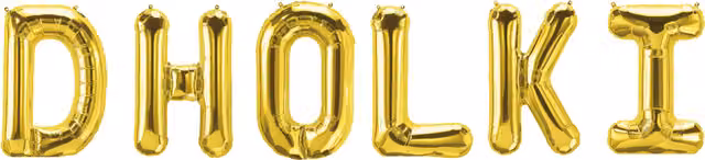 Peacock Supplies Gold Dholki Letter Foil Hanging Party Balloon