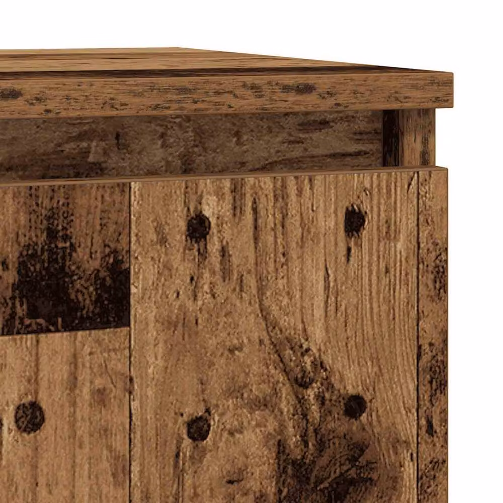 Berkfield Home Rustic Old Wood Sideboard in Brown, W/D/H: 29.5 x 34 x 76 cm – 4