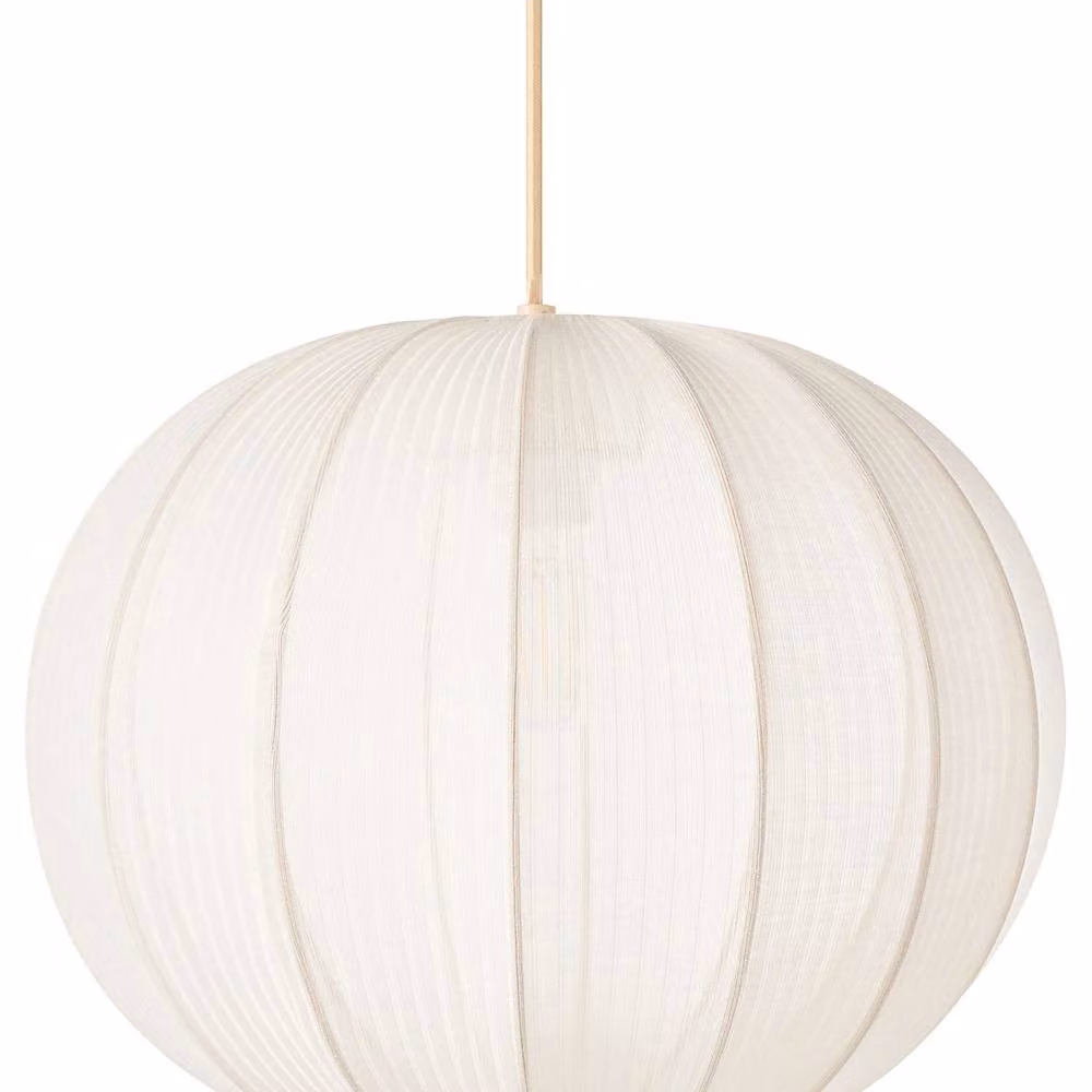 Wyld and Coco White Pleated Nylon Spherical Pendant Lamp – 2