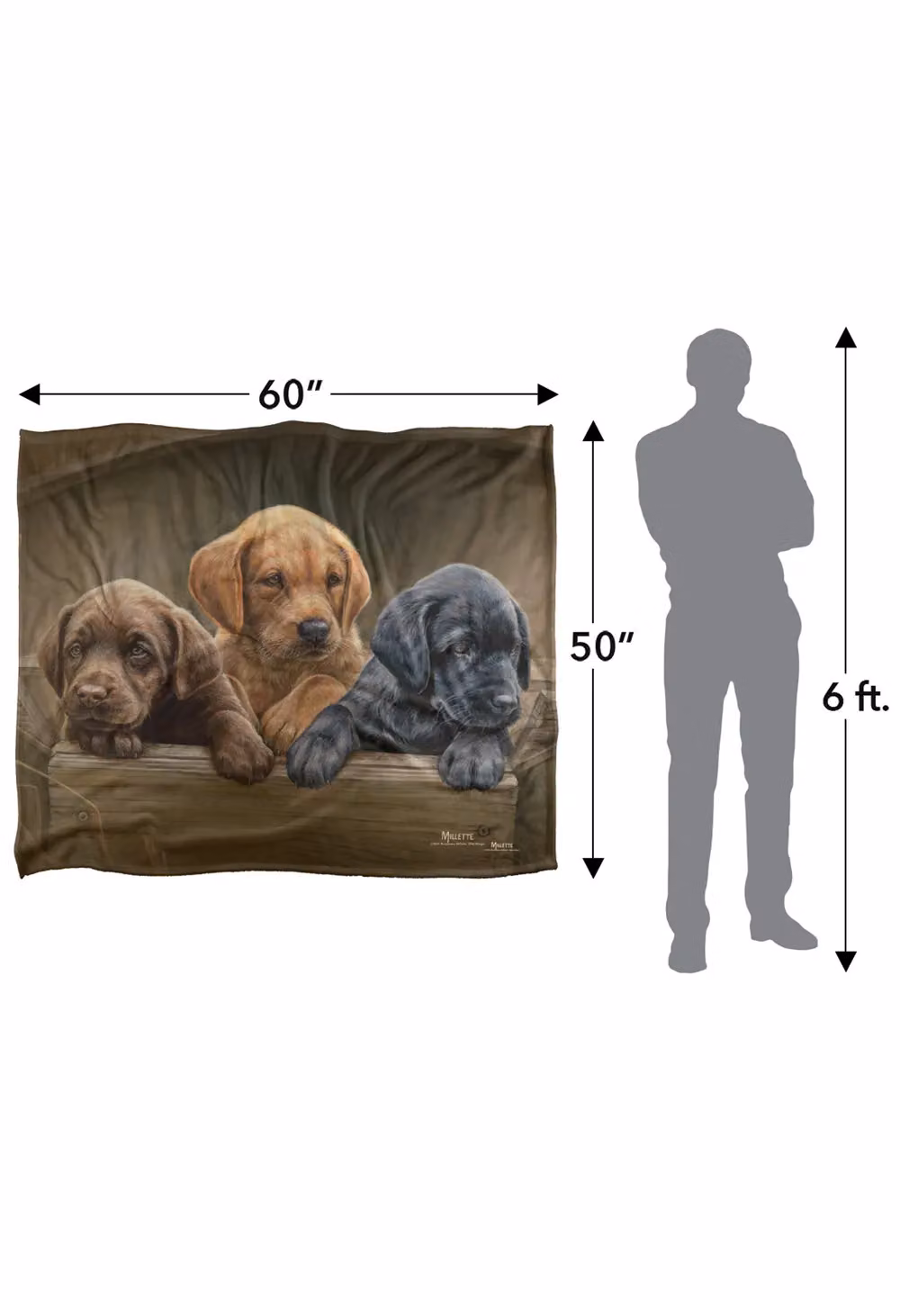 Wild Wings Puppies Silky Touch Super Soft Fleece Throw Blanket in White, W/D/H: 152 x 127 cm – 6
