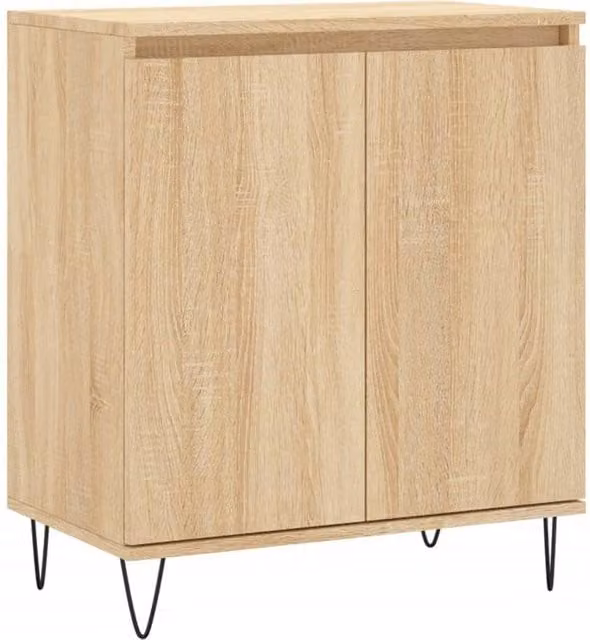 Berkfield Home Sonoma Oak Sideboard in Light Tan Beige, W/D/H: 60 x 35 x 70 cm