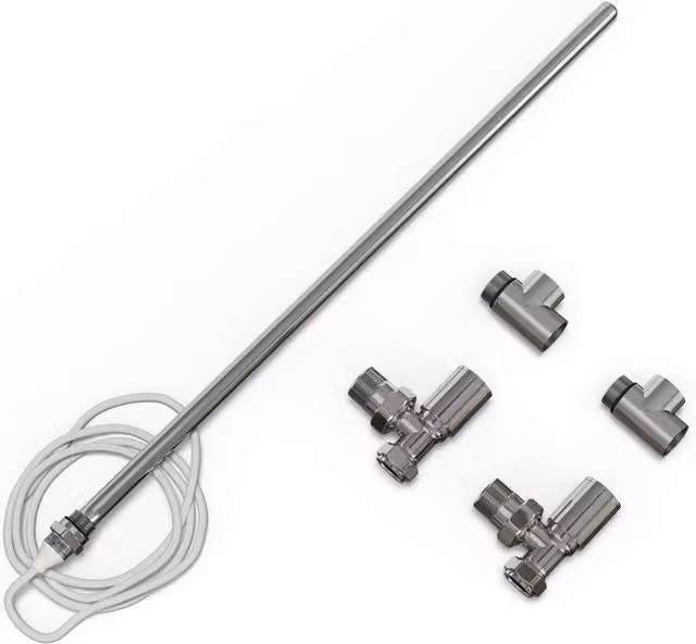 UK Radiators Talus Dual Fuel Towel Rail Kit in Anthracite and Chrome, Width: 55 cm