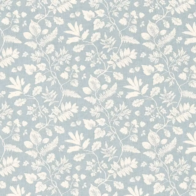 Clarke & Clarke Bellever Blue Floral Cotton Fabric Panel