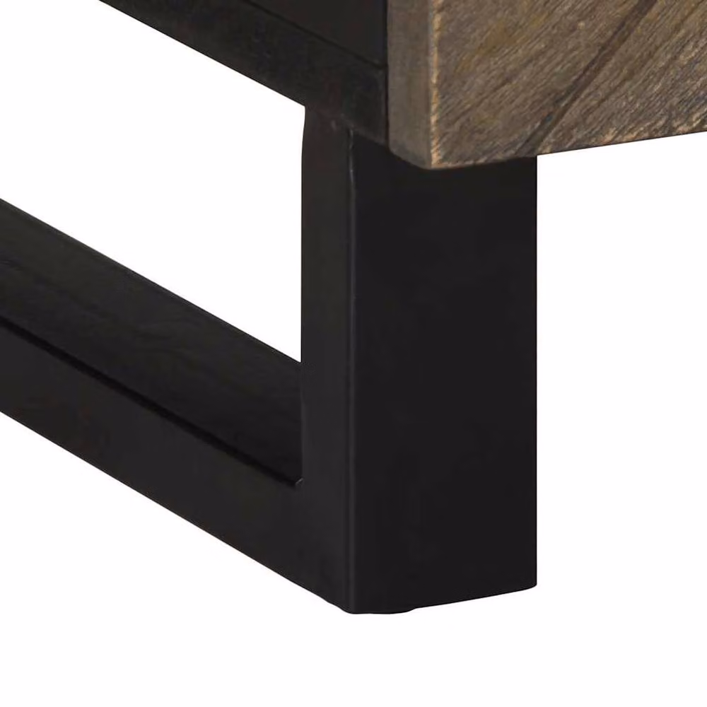 Berkfield Home Black Mango Wood Coffee Table W/D/H: 100 x 54 x 40 cm – 4