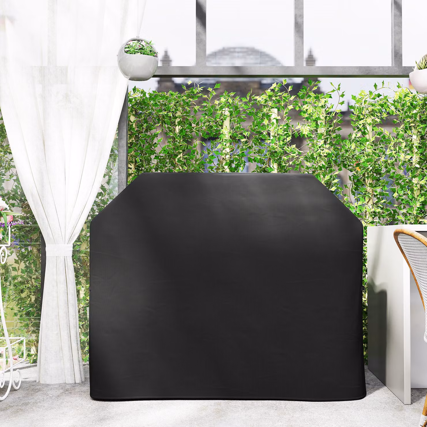 Outsunny Black Weather-Resistant Polyester Gas Grill Cover, W: 147 cm, D: 61 cm – 6