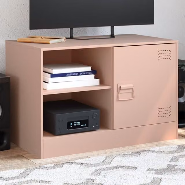 Berkfield Home Modern Pink Metal TV Cabinet W/D/H: 67 x 39 x 44 cm