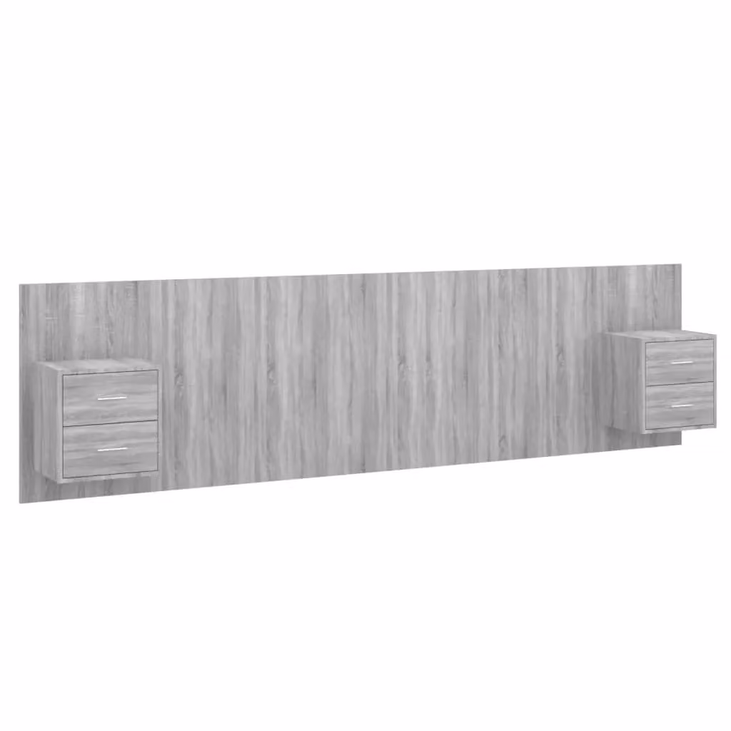 Berkfield Home Grey Sonoma Bed Headboard with Integrated Nightstand Cabinments and Side Compartments in Engineered Wood – 2