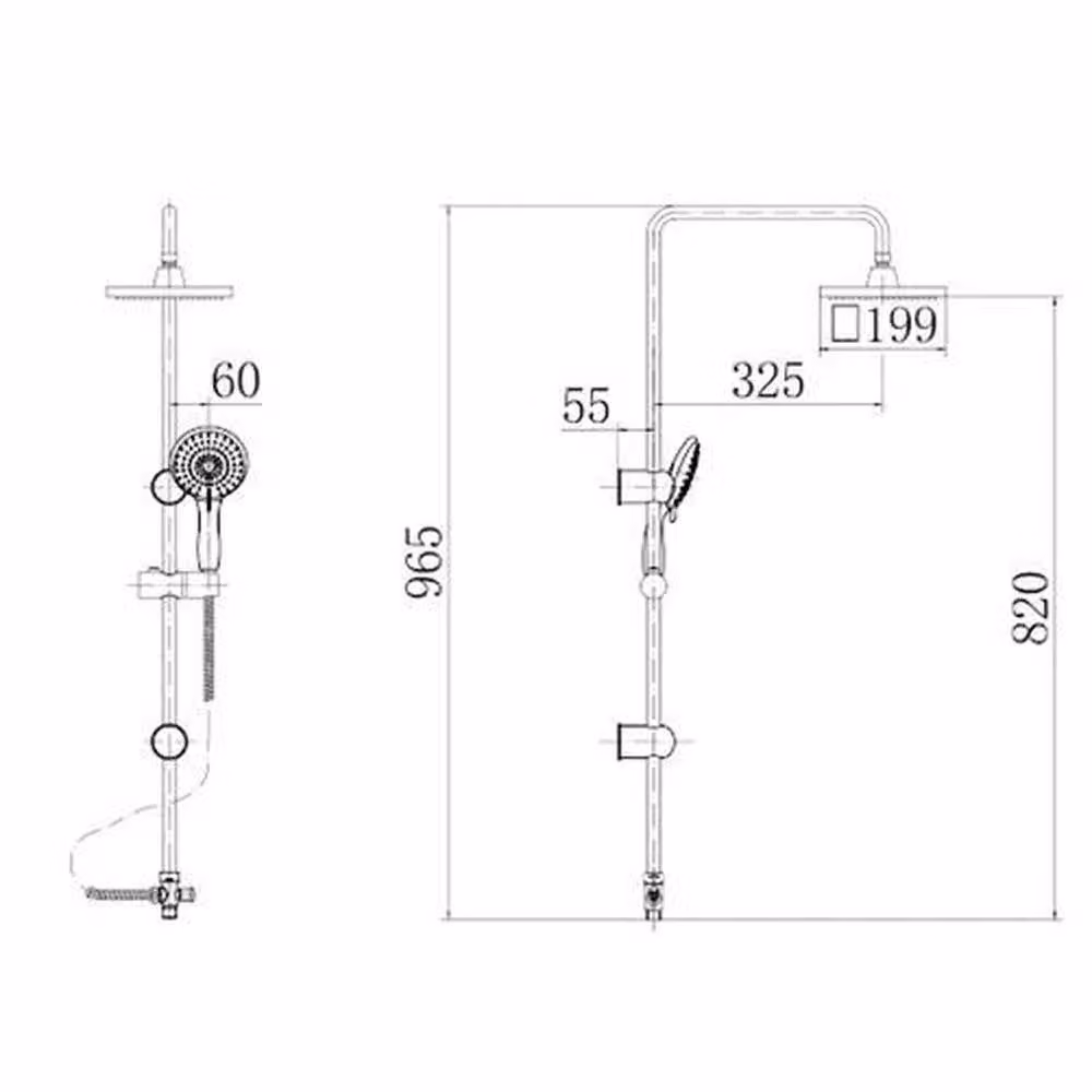 SPETLEK Bath Shower Mixer Tap with Dual Outlet Shower Heads in Silver – 2