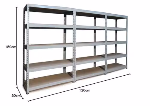 Monster Racking Grey Metal Shelving Unit W/D/H: 120 x 50 x 182.5 cm – 3