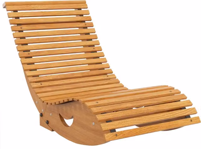 Outsunny Waterproof Teak Wooden Rocking Chair in Brown, W/D/H: 60 x 60 x 130 cm – 1