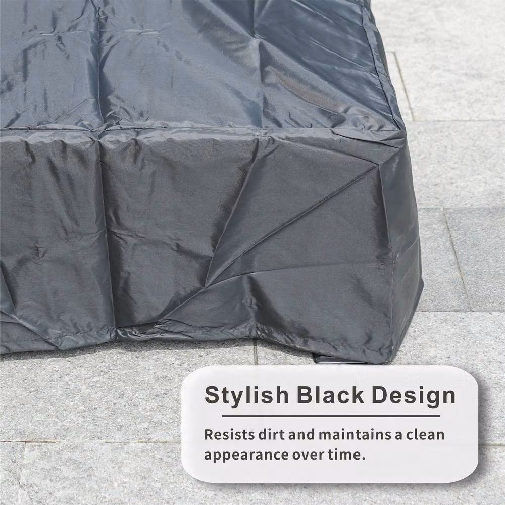 Direct Wicker Black Water Repellent Polyester Outdoor Sofa Conversation Set Covers – 6