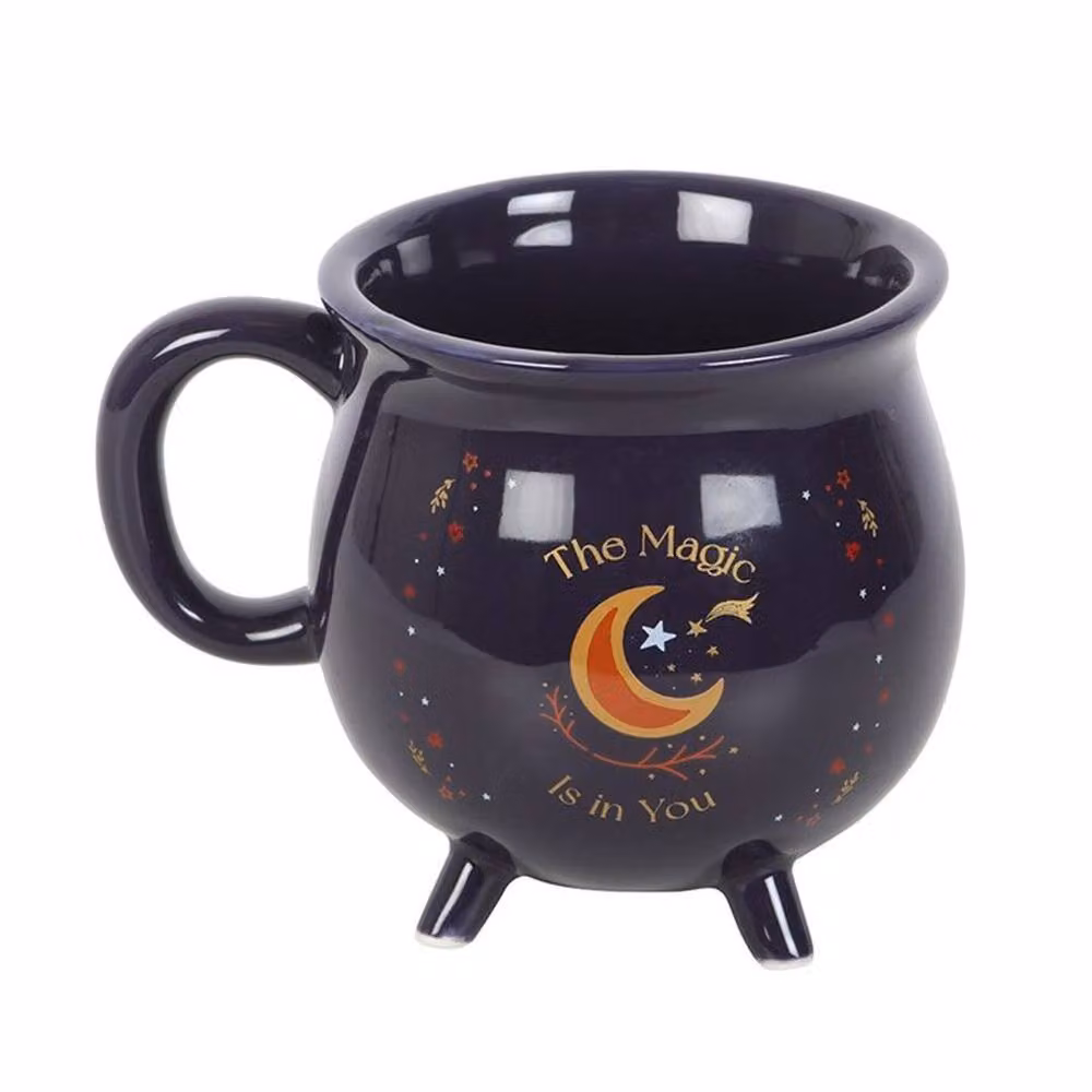 Uniqueful The Magic Is in You Cauldron Mug in Blue and Gold Ceramic – 3