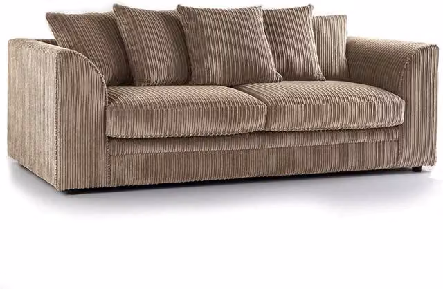Bliss Furniture Dylan 3-Seater Jumbo Cord Scatter Back Sofa in Beige – 2