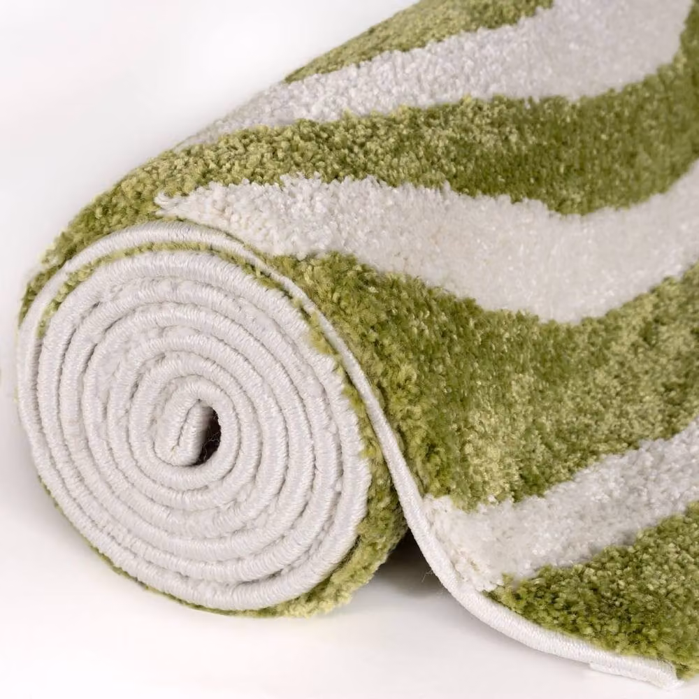 THE RUGS Joli Striped Soft and Dense Pile Living Room and Bedroom Rug in Green, W: 160 cm, L: 230 cm – 3