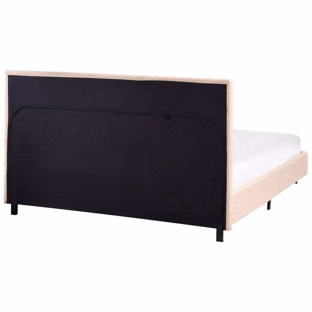 Wyld and Coco Beige Boucle Upholstered Slatted Bed Frame Small Double 4ft W/D/H: 120 x 200 cm – 3