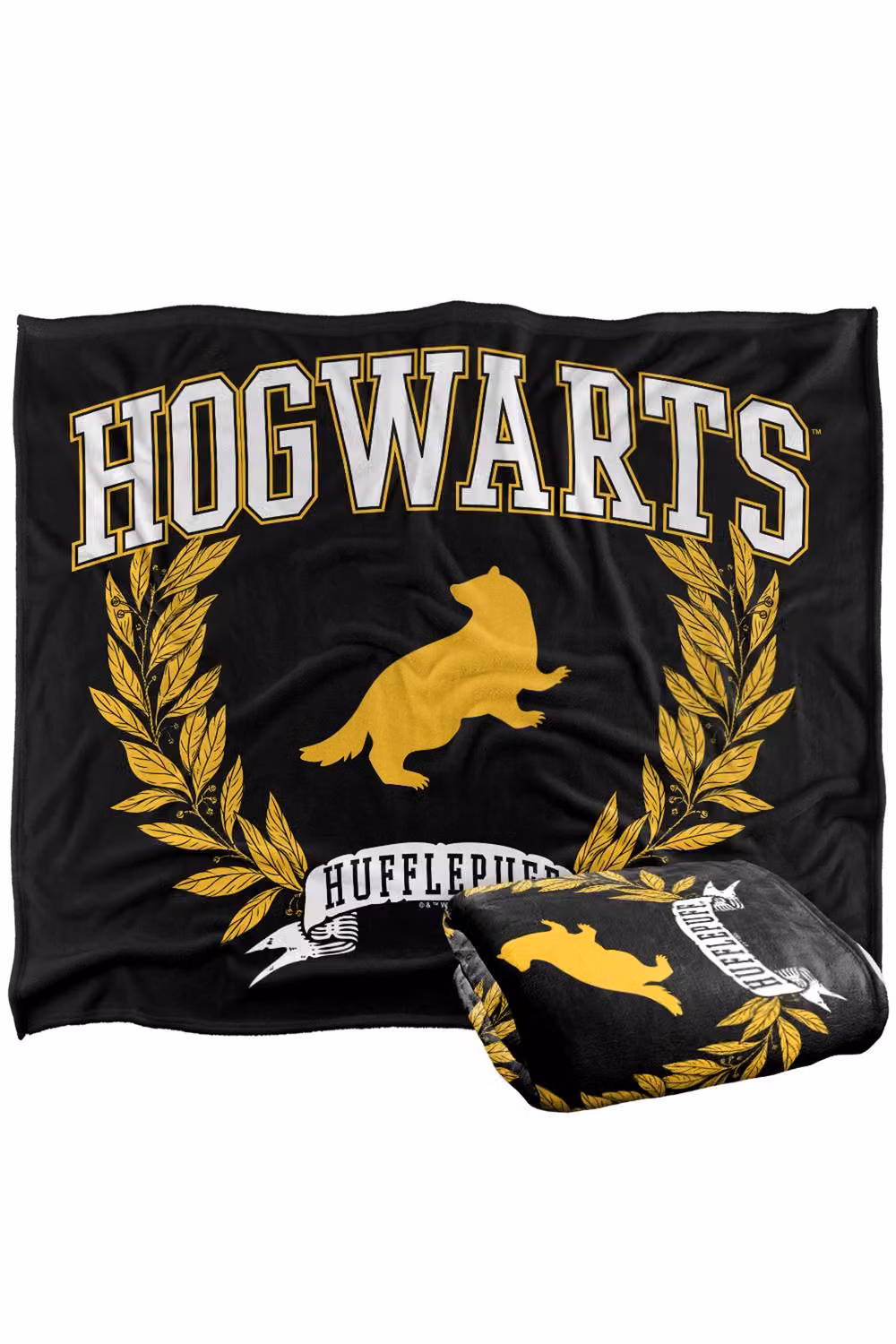Warner Bros. Harry Potter Hufflepuff Hogwarts Leaves Super Soft Fleece Throw Blanket, Multicolour, W: 127 cm x D: 152 cm – 7